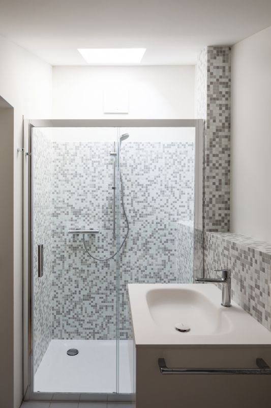 Modern Shower with Custom Tiles
